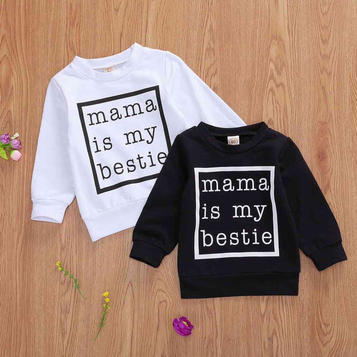 Winter Warm- Letter Print, Long Sleeve & O-neck, Tops Sweatshirts For,