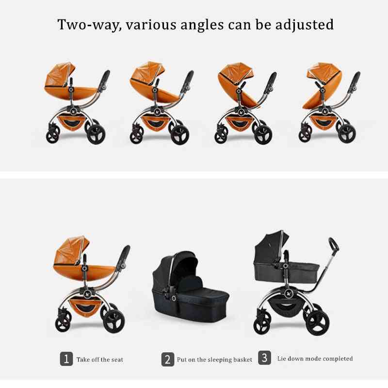 3-in-1 High Landscape Carriage With Car Seat Pram, Folding Baby Stroller