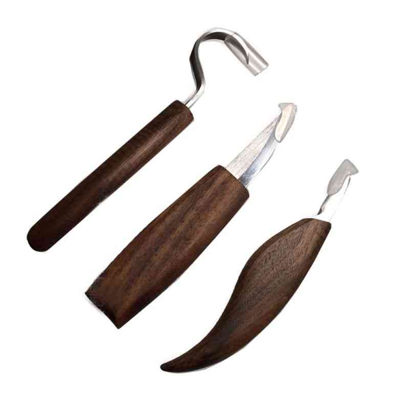 Wood Carving Tools 5 In 1 Knife Set - Includes Hook Knife, Whittling Knife