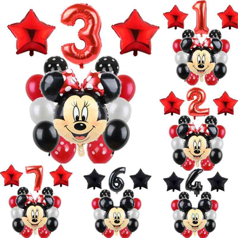 Mickey Minnie Mouse Party Balloons, Mickey Birthday Baby Kids Party