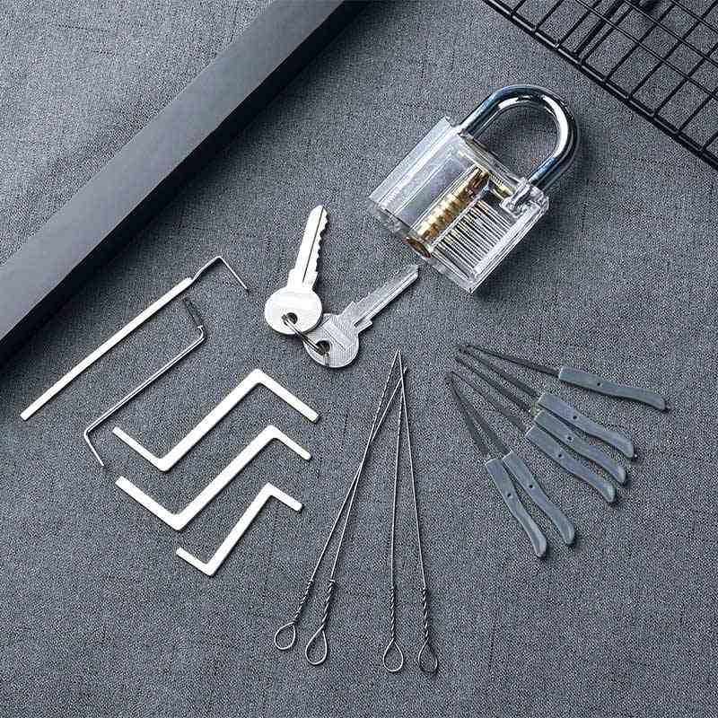 Hængelås med nøgler lås pick knækket nøgle fjernelse af krog sæt udtrækker sæt