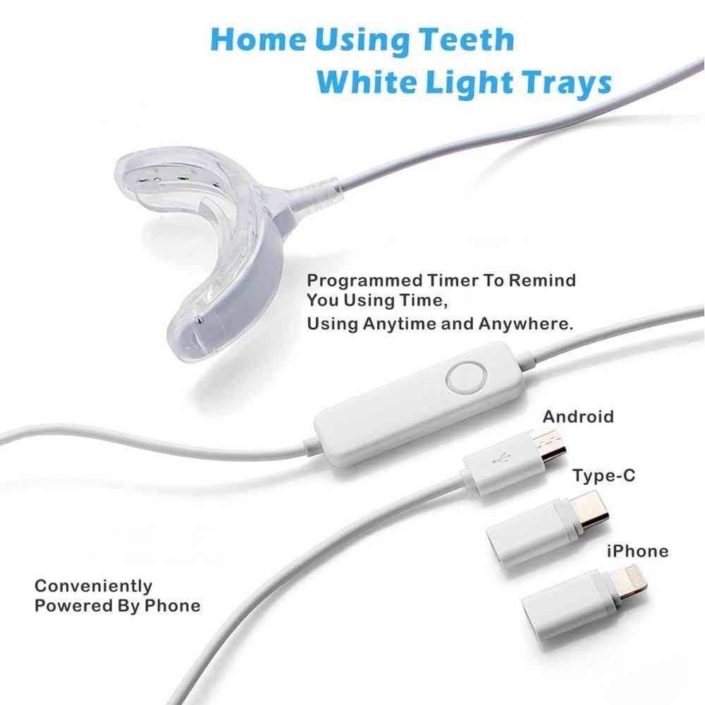 2-ports Blue Light Led, Tooth Whitener Device, Dental Whitening Gel Kit For Teeth Bleaching