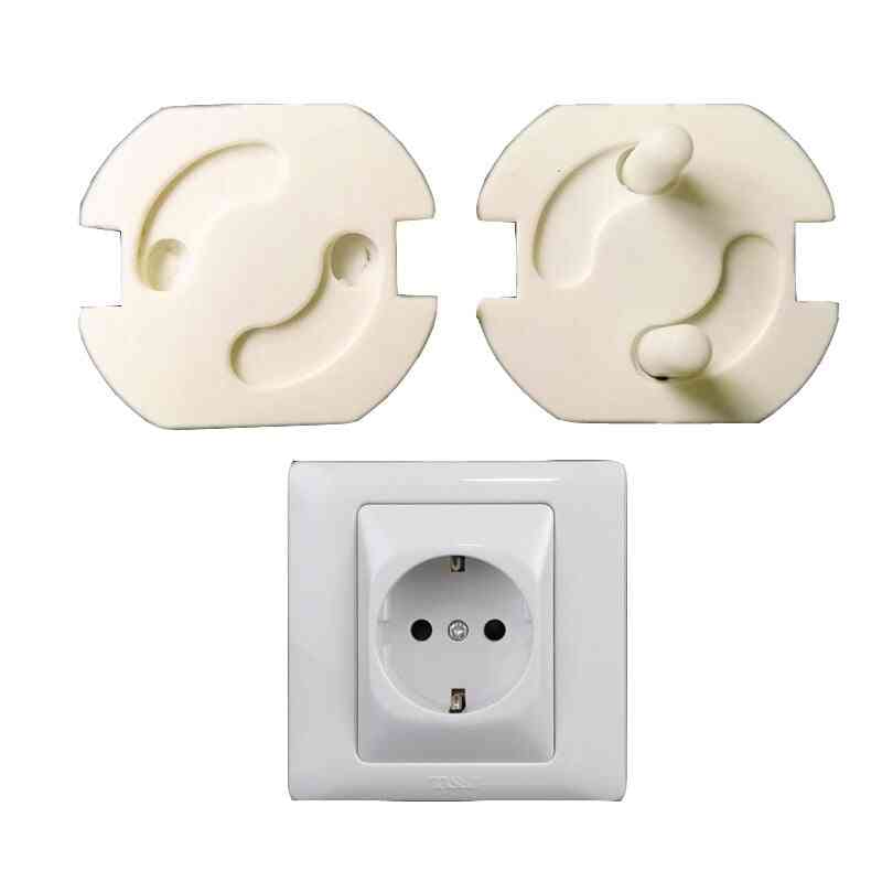 2-hole Round, White Plug Socket, Protective Cover For Baby Safety