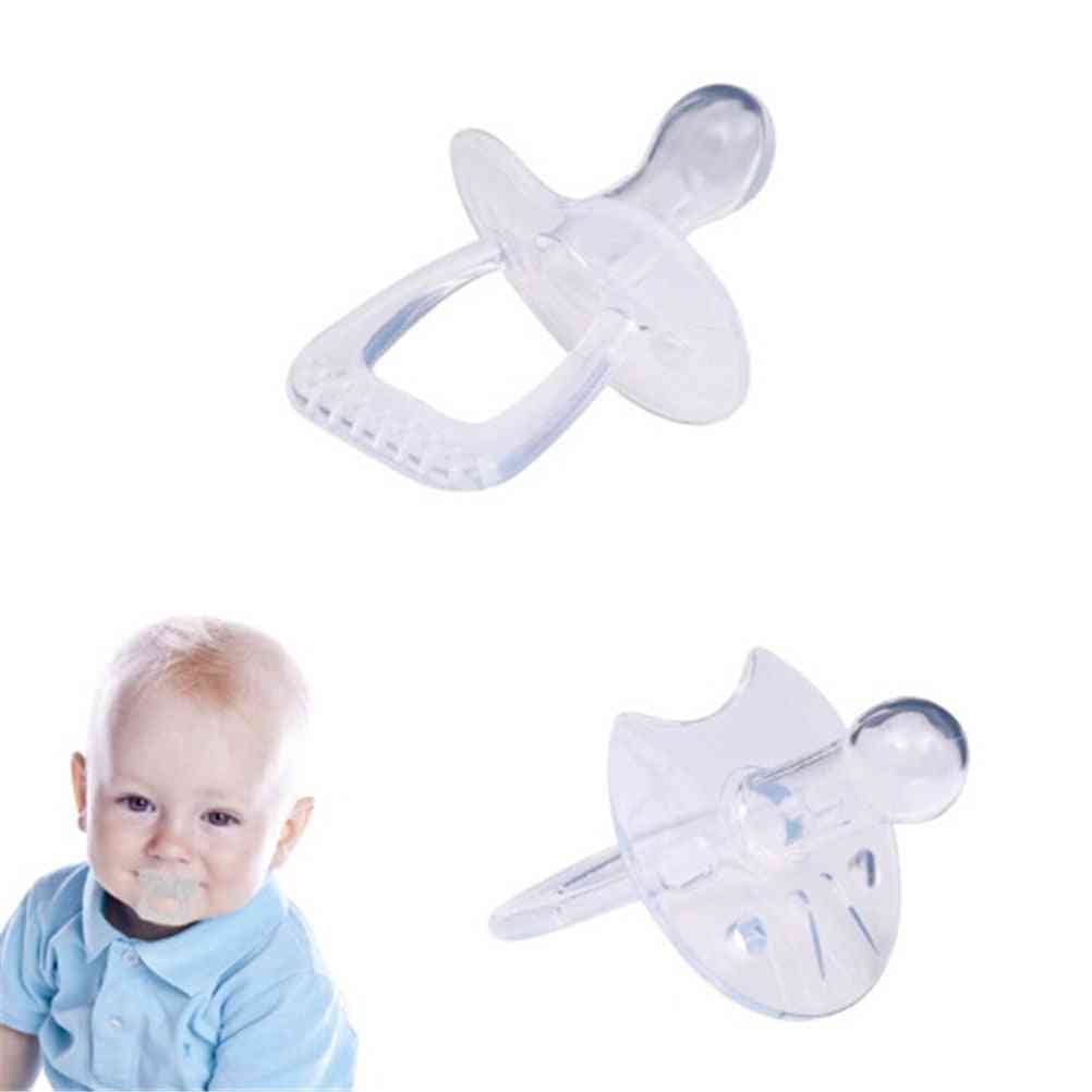 Silicone Gel Love Heart Shape Safe Baby Care Pacifier Flat Round Nipple