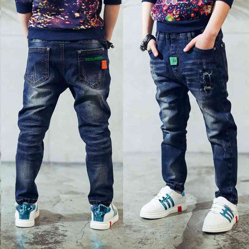 Spring And Autumn Boys Jeans, Personality Patch Casual Pant