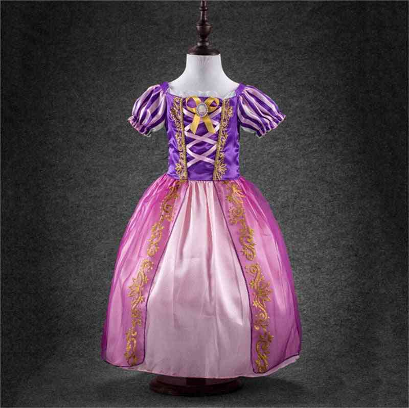 Dekliška obleka princese rapunzel, poletni pustni kostum za noč čarovnic