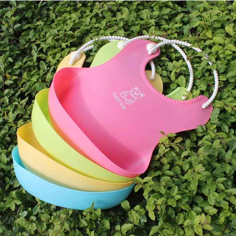 Baby Infant Waterproof Silicone Bib Infants Feeding Lunch Roll-up Apron