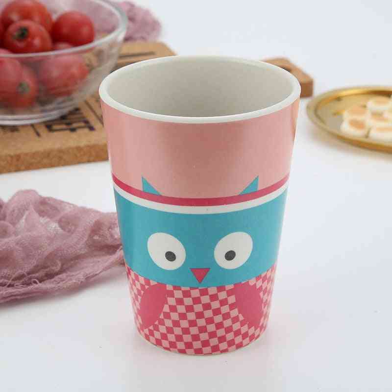 Bamboo Fiber's Drinking Cup, Cartoon Anti-skid Baby Water Cups