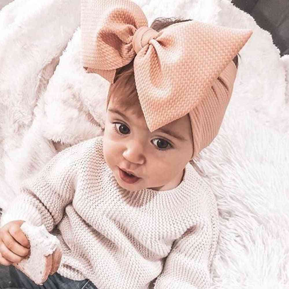 Justerbar - stor sløjfe hovedbøjle, hår turban pandebånd til baby