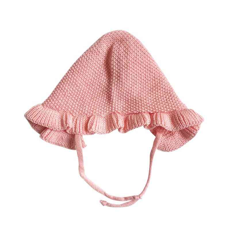 Cappelli lavorati a maglia per le orecchie di lana fatti a mano per bambini, cappucci più caldi del filato di foglie di loto