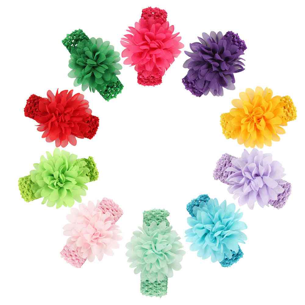 Crystal Bow Flower, Elastic Headbands, Hair Accessories For Baby