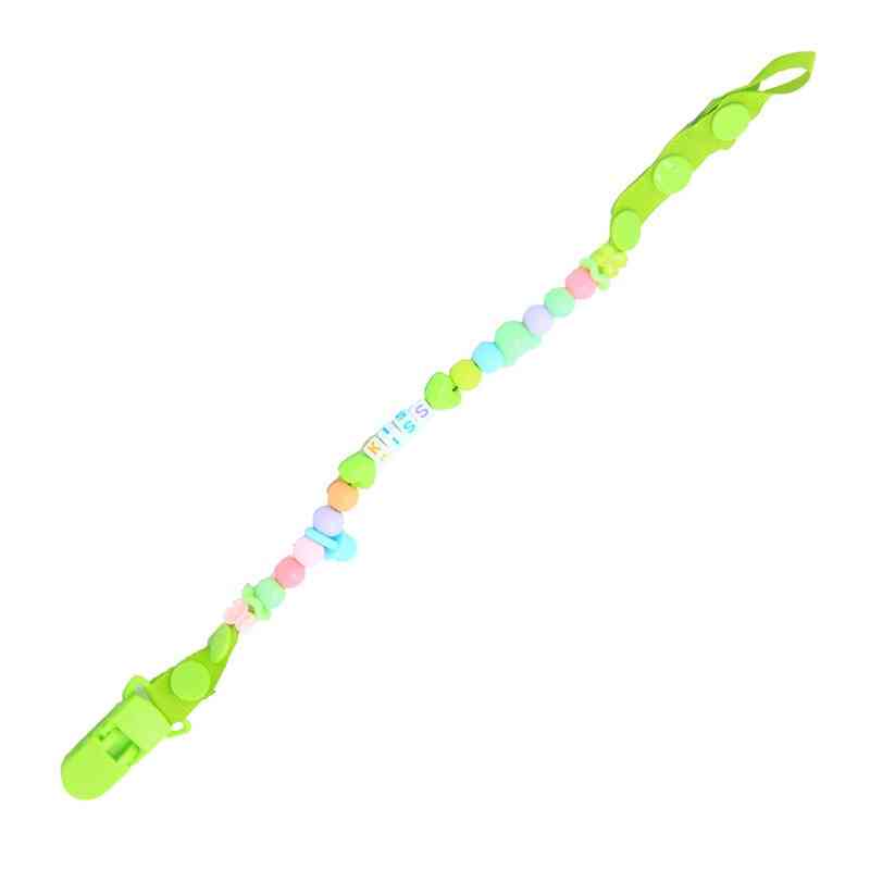 Baby Pacifier Colourful Beads Dummy Chain Clip