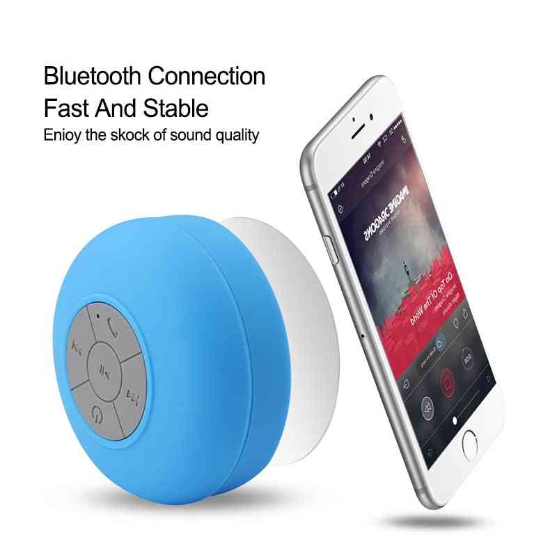 Wireless Bluetooth Speaker Mini Portable Waterproof Shower Handsfree For Phone Pc W/ Suction Cup Bathroom