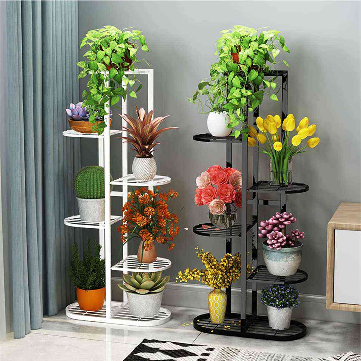 Plant Shelves, Iron Potted, Flower Stand, Holder Shelf For Indoor, Outdoor