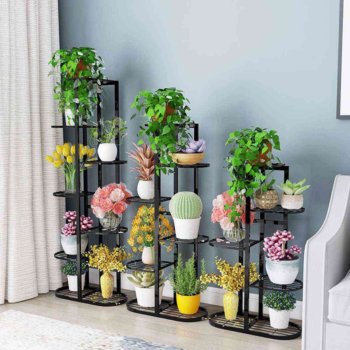 Plant Shelves, Iron Potted, Flower Stand, Holder Shelf For Indoor, Outdoor