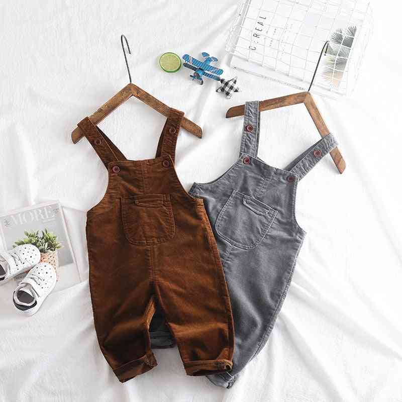 Children Suspender Trousers, Cotton Baby Overalls Corduroy Rompers Clothes