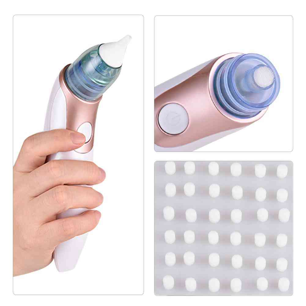 Baby Nasal Suction Device - Infant Disposable Filter Cotton Nose Cleaner