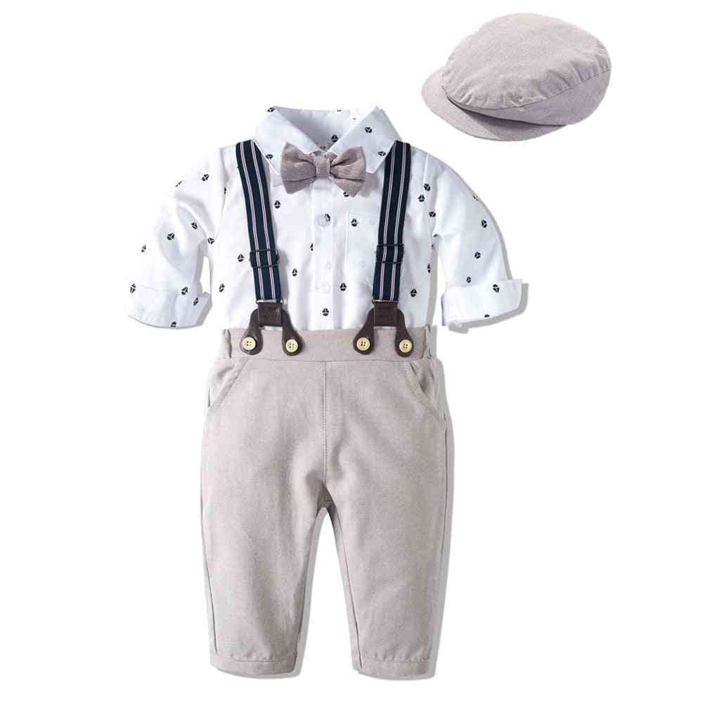 Baby Suits, Newborn Boy Vest, Romper & Hat Formal Clothing Outfit