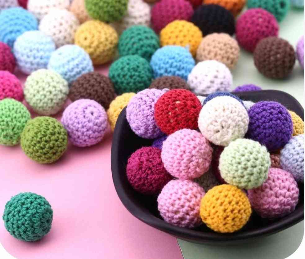 Diy Wooden Teething Knitting Beads, Jewelry Crib Sensory Toy