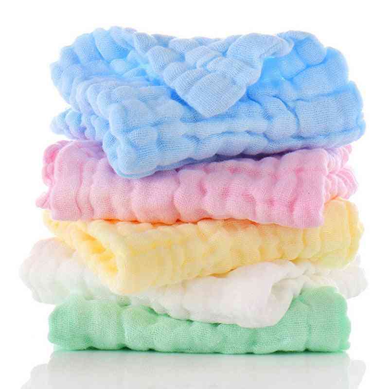 100% Cotton Square Muslin Baby Towels, 6layers Water Washing Handkerchief