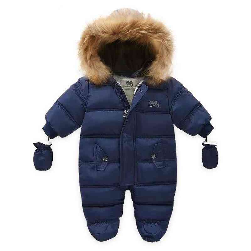 New Born Baby Winter Clothes, Toddle Jumpsuit Hooded Inside Fleece Outerwear