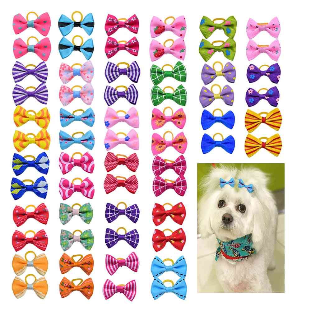 Dog Groom Bows, Cat Hair Small Pog Grooming, Rubber Bands Accessories