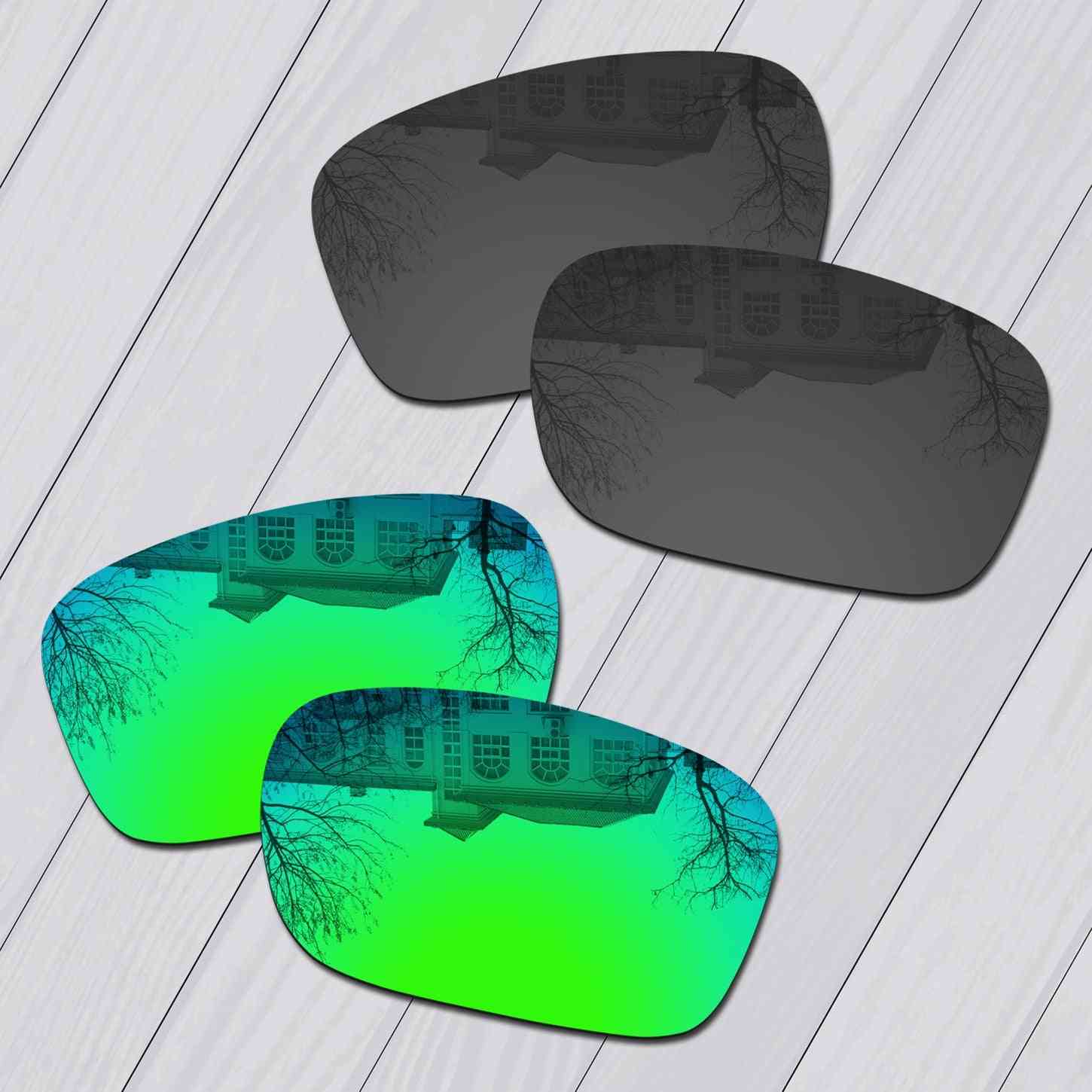 Pairs Black & Emerald Green Polarized Replacement lenses for oakley sunglasses