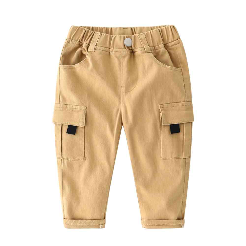 Boys Cargo Pants, Chino Solid Causal Cotton Trousers