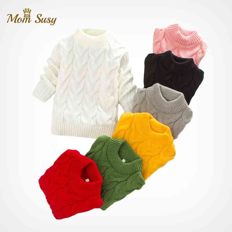 Baby Knitted Sweater, Turtleneck Neck Autumn Winter Spring Infant Child Pullover