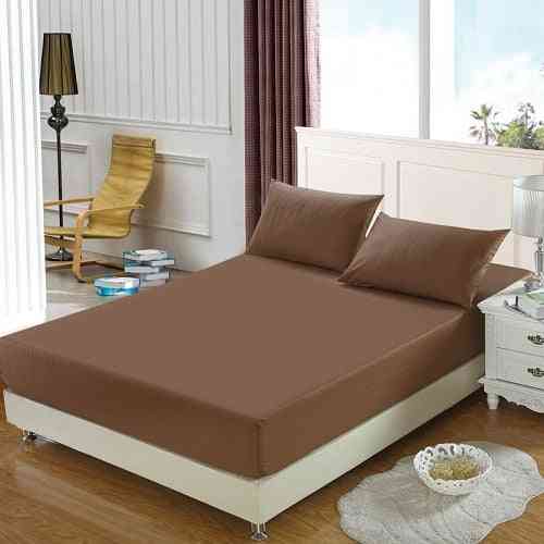 Polyester Solid Fitted Sheet Mattress Cover Four Corners