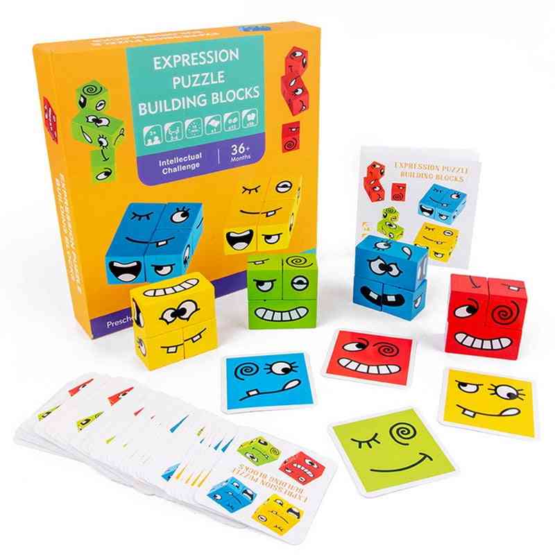 Montessori Expression Building Face Changing Logical Thinking Puzzles