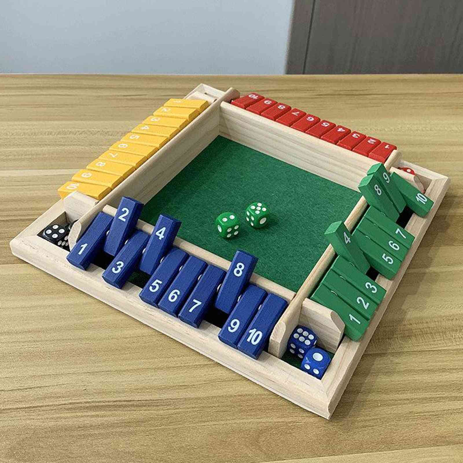 4 Sided Shut The Box Board Number Drinking Game