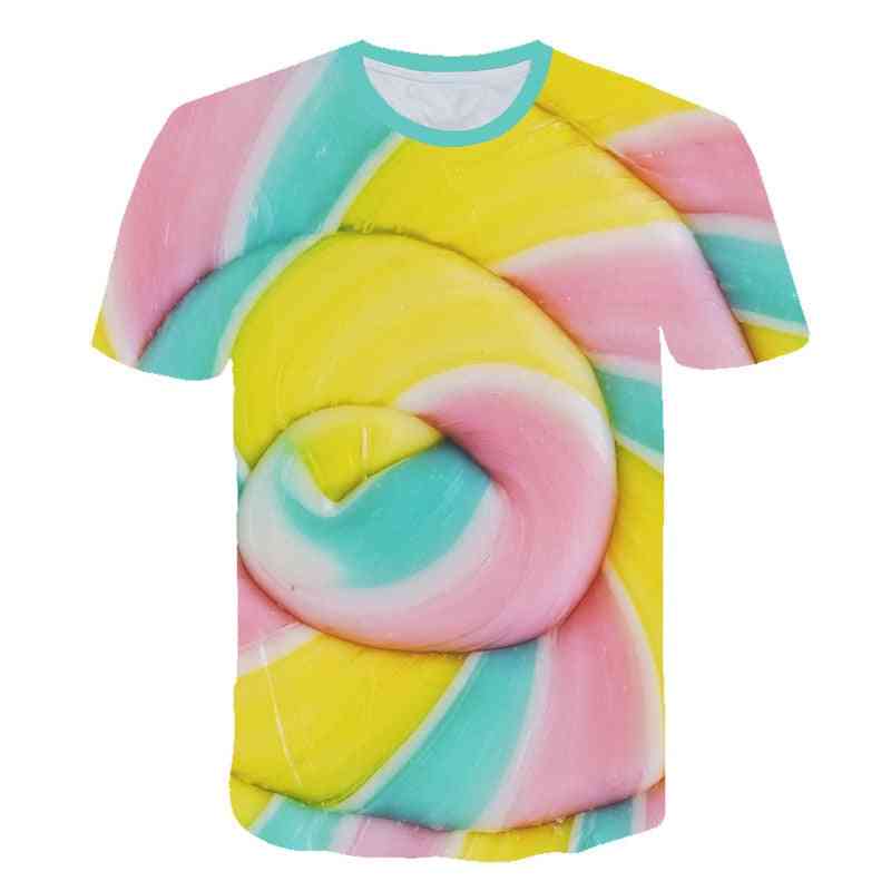 Børn 3d sød sukker printet t-shirt (sæt-1)