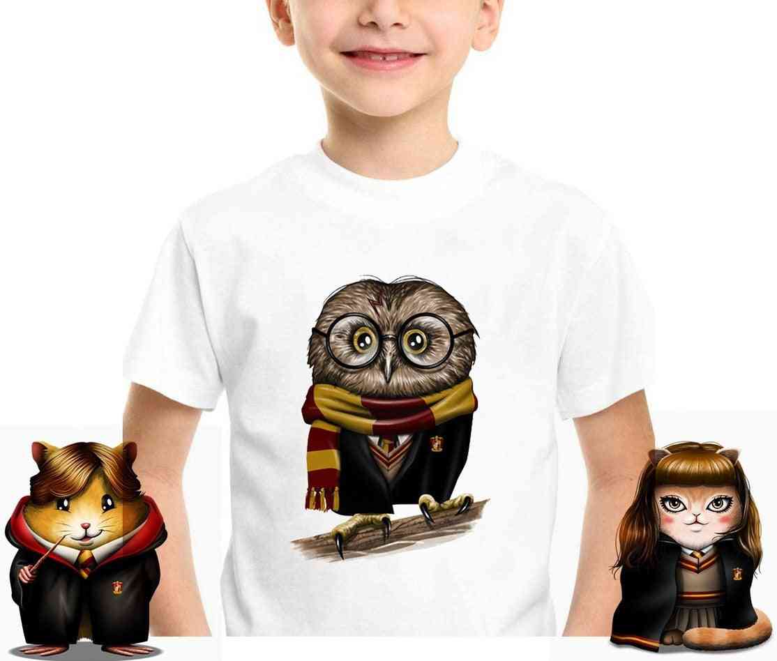 Boys Batman T-shirt, Harry Owl Animal Summer Cotton Tops