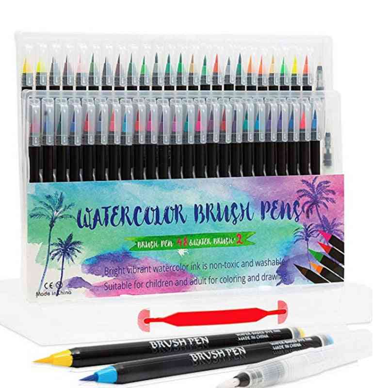 48 Colors Art Marker Watercolor Brush Pen For Painting Drawing (48 Colors)