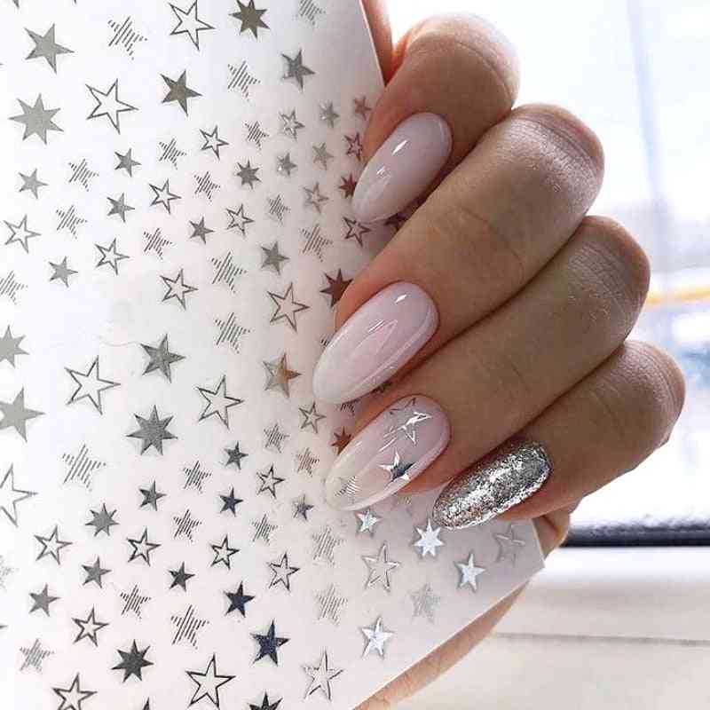 1 pz bella stella geometria 3d nail art sticker