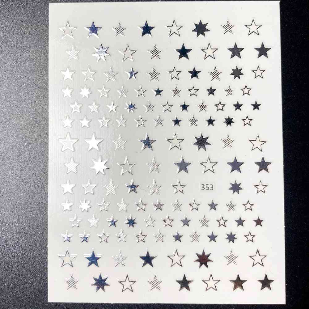 1 pz bella stella geometria 3d nail art sticker