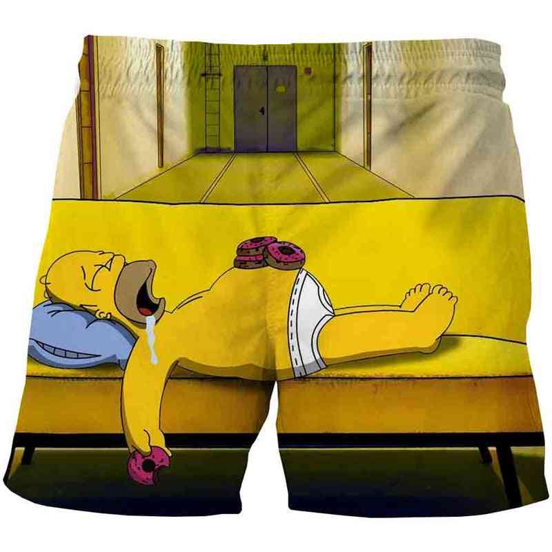 Divertenti pantaloncini simpson pantaloni estivi per adolescenti cartoni animati