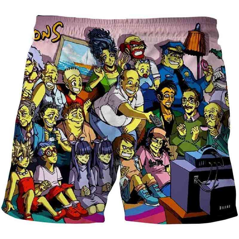 Sjove simpson shorts sommer teenagere tegneserie bukser