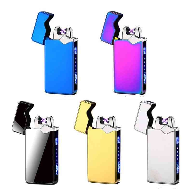 Usb Rechargeable- 3d Display, Double Arc Plasma, Electric Lighter