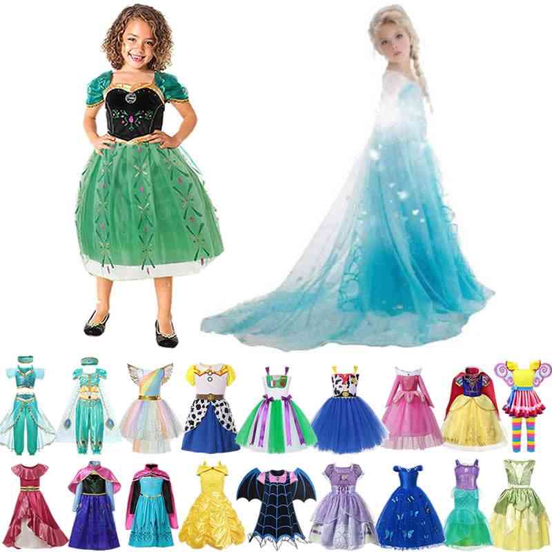 Summer Princess Dress, Girl Elsa Anna Dress-costumes Kid Party Dresses