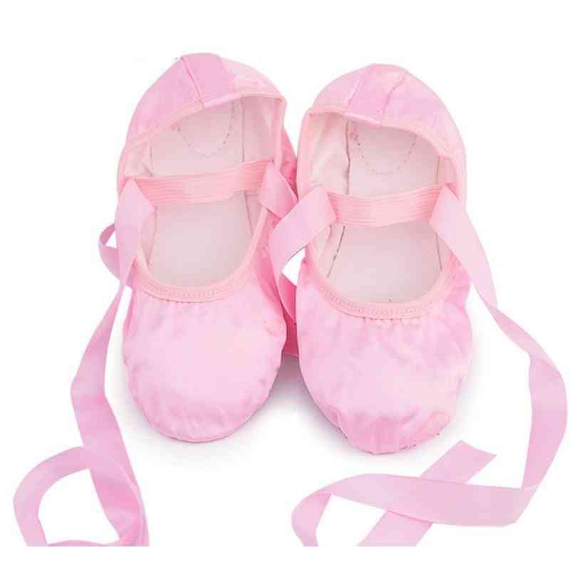 Ballet Dance Silk Dancing Shoes Pointe With Ribbon