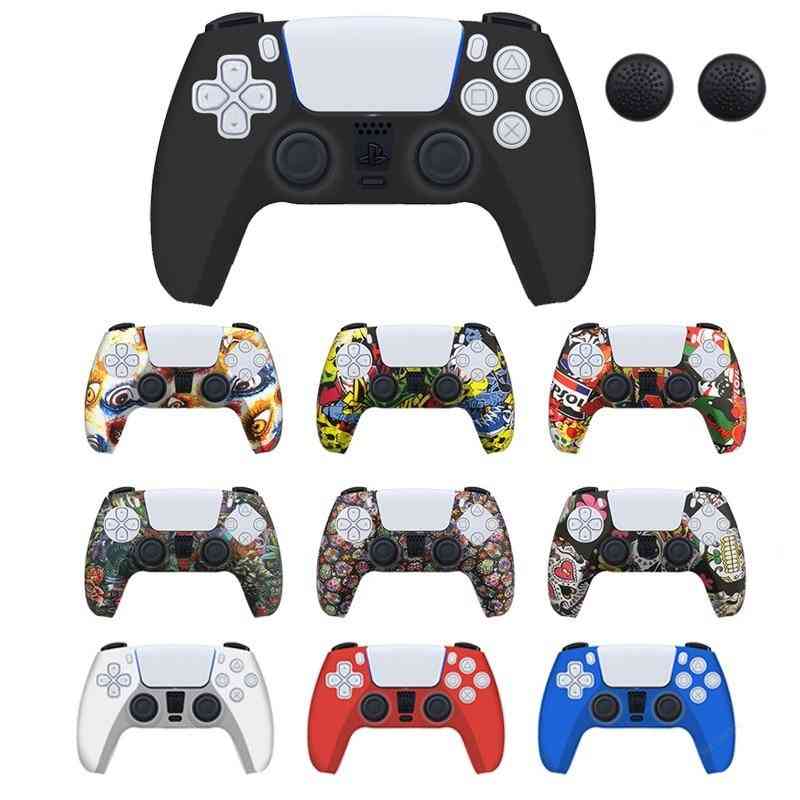 Soft Silicone- Gel Rubber Case Cover Caps For Ps5 Controller Protection