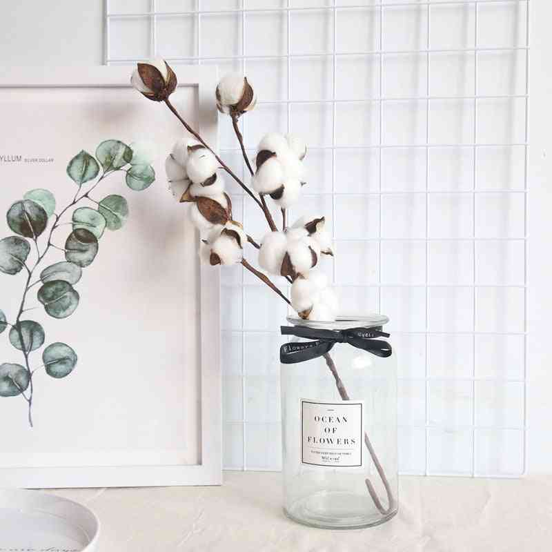 Naturally Dried Cotton Flowers Artificial Plants