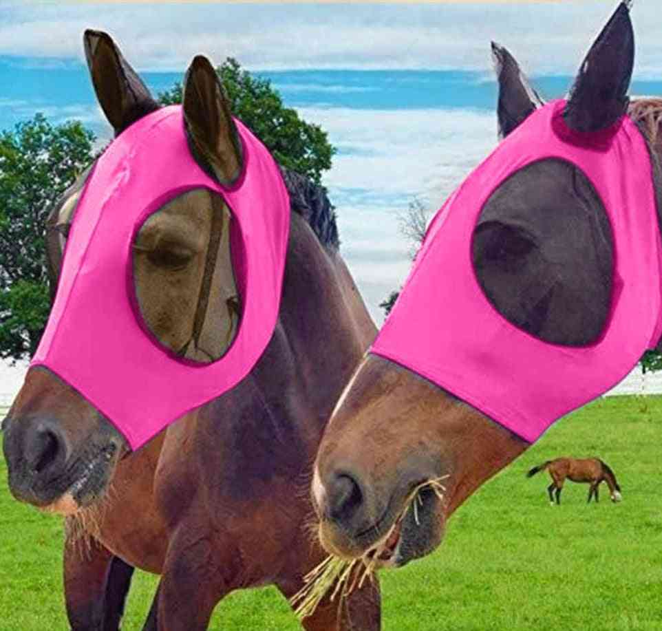 Koňská maska proti komárům - nastavitelné síťované koňské masky proti létání