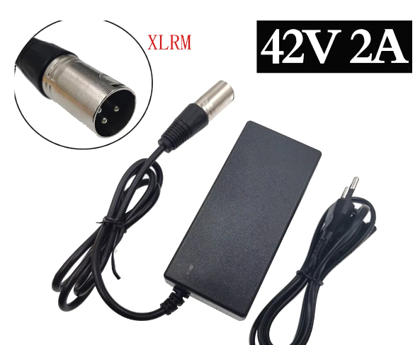 36v Charger 42v 2a Electric Bike Lithium Battery Charger With 3-pin Xlr Socket/connector