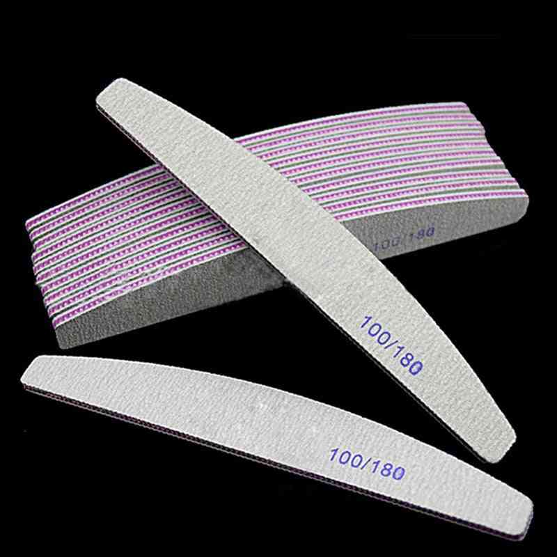 100/180 Half Moon Sandpaper Nail Sanding Blocks Grinding Polishing Manicure Care Tools