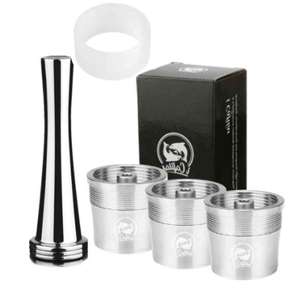 Stainless Steel Reusable Coffee Filter Support Refillable Capsules Cup Pod