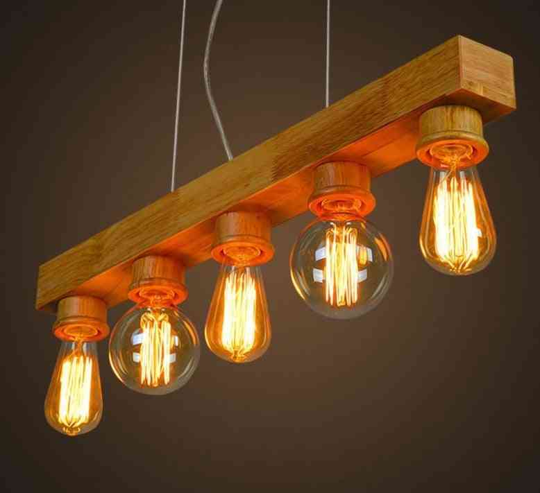 Ciondolo vintage edison-lampadario, luce a led, lampada in corda, portalampada