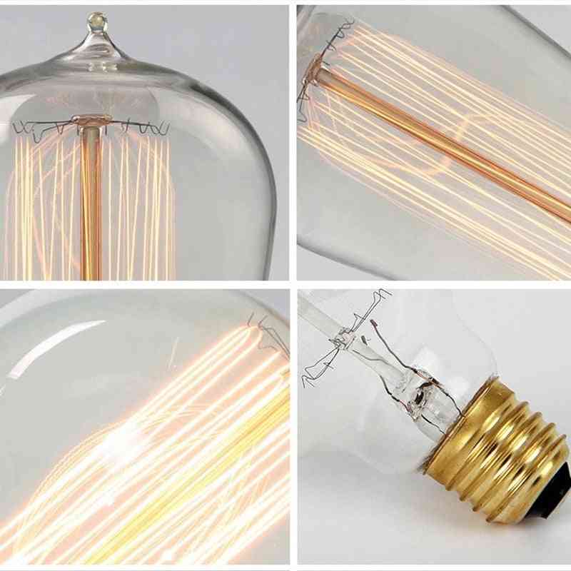 Vintage edison- lustrový přívěsek, led světlo, lanová lampa, držák žárovky